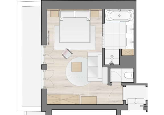 The room plan of the Snow Queen room