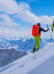 The two men's climb in the snow is difficult, but the end is worth it.